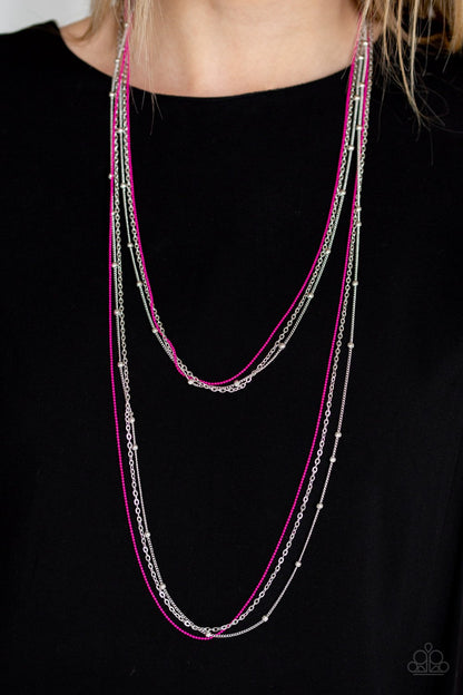 What a Colorful World-pink-Paparazzi necklace