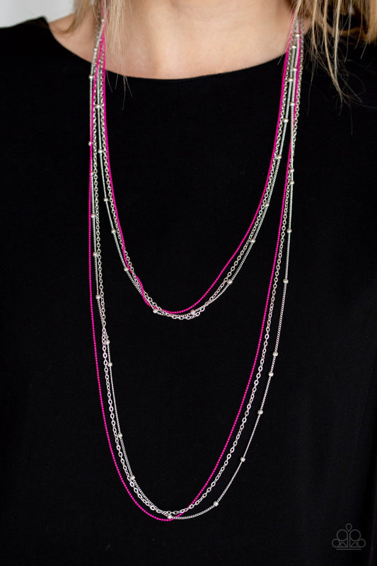 What a Colorful World-pink-Paparazzi necklace
