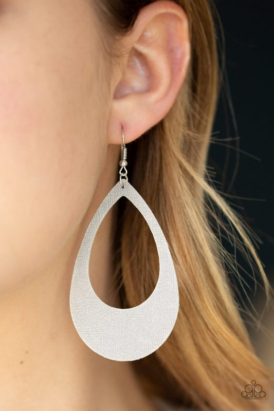 What A Natural - silver - Paparazzi earrings 