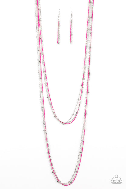 What a Colorful World - pink - Paparazzi necklace
