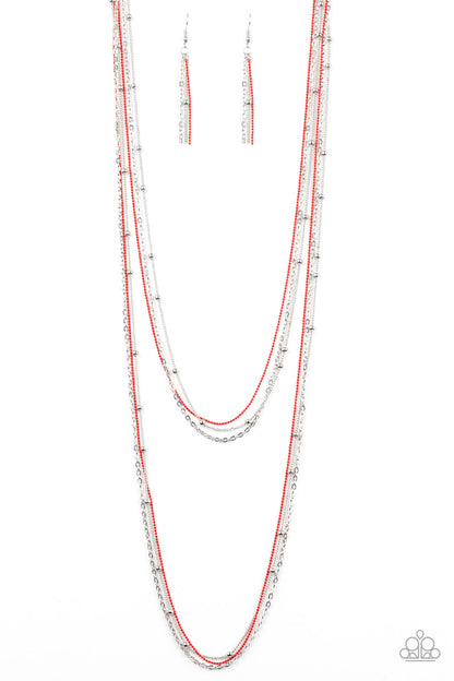 What a Colorful World - red - Paparazzi necklace