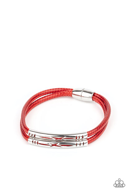 What a WANDER-ful World - red - Paparazzi bracelet