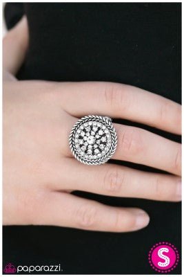 Wheel of Fortune - White - Paparazzi ring