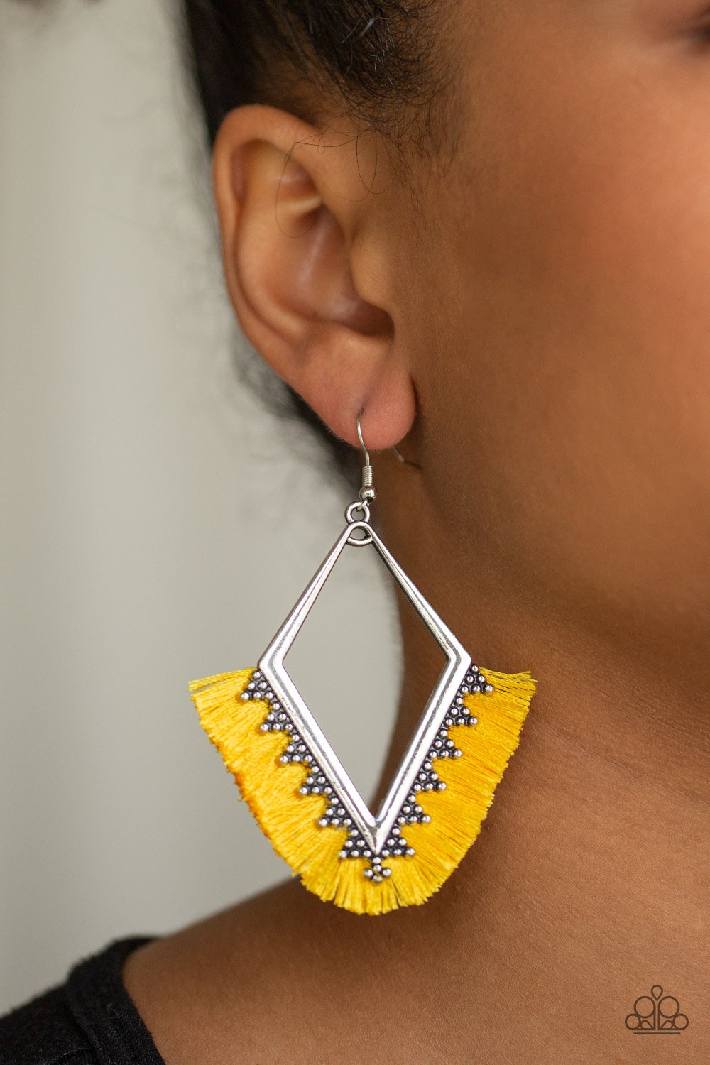 When In Peru-yellow-Paparazzi earrings