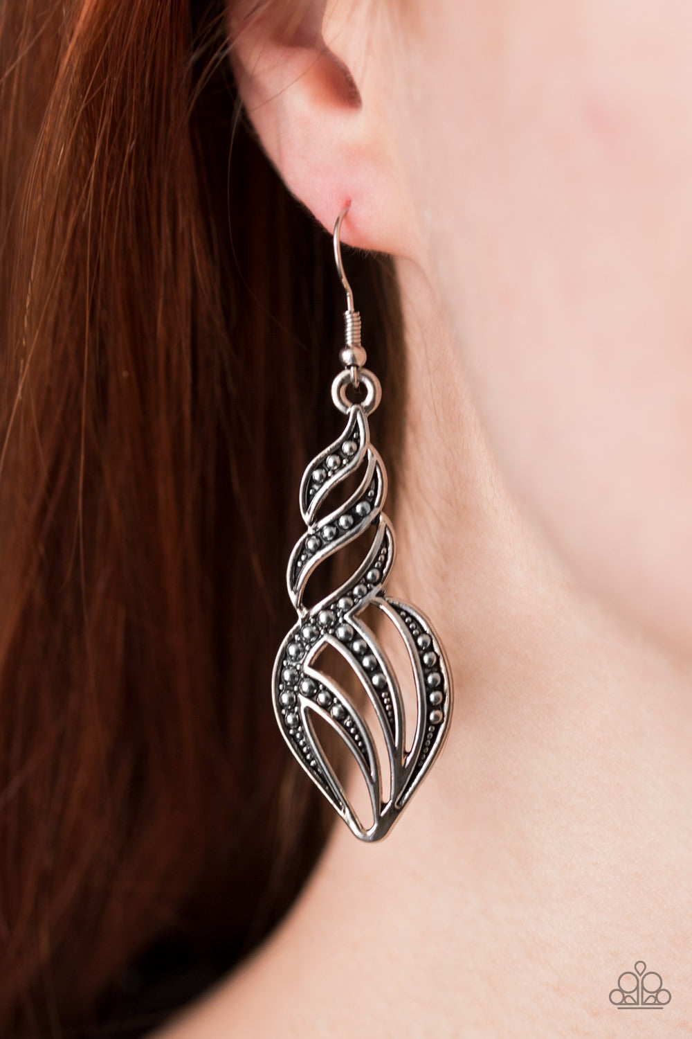 Wheres the Fire - silver - Paparazzi earrings