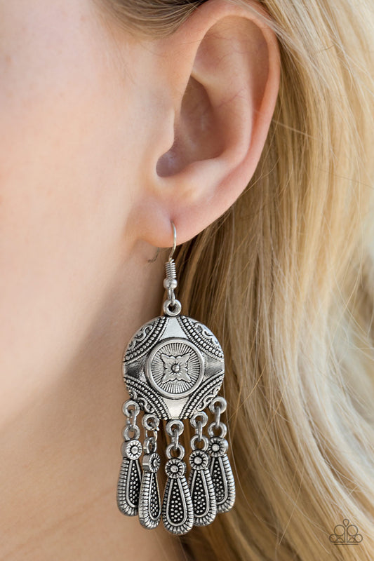 Whimsical Wind Chimes - silver - Paparazzi earrings