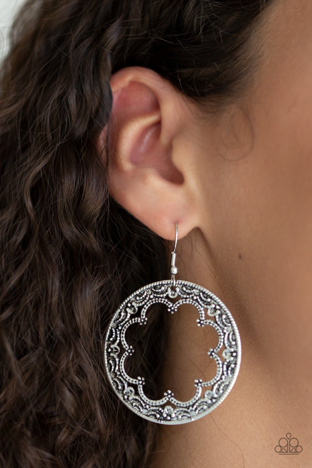 Whimsical Wheelhouse - silver - Paparazzi earrings