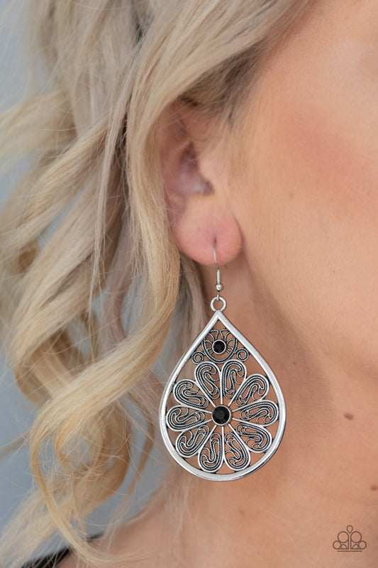 Whimsy Dreams-black-Paparazzi earrings