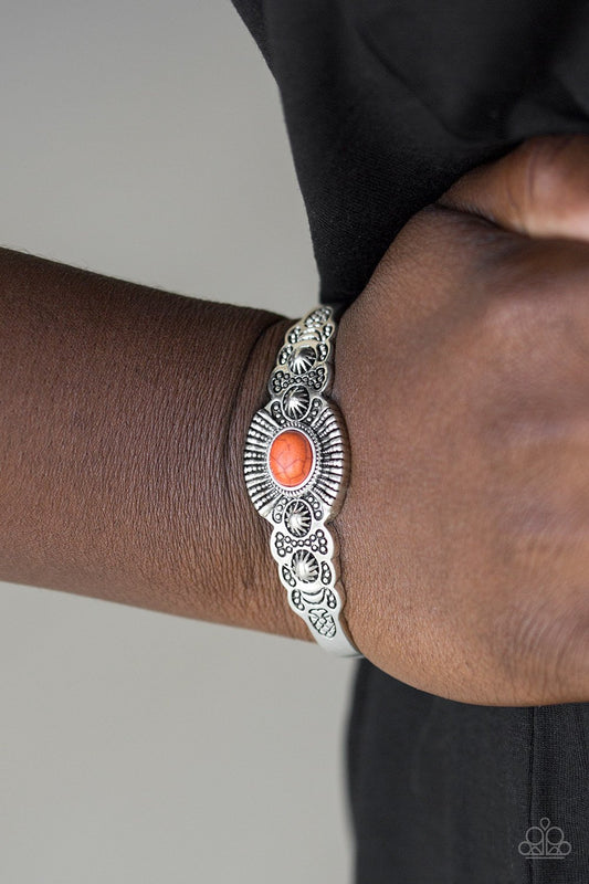 Wide Open Mesas-orange-Paparazzi bracelet