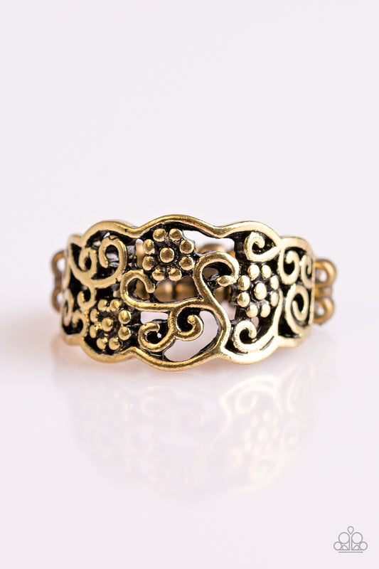 Wild About Wildflowers - Brass - Paparazzi ring