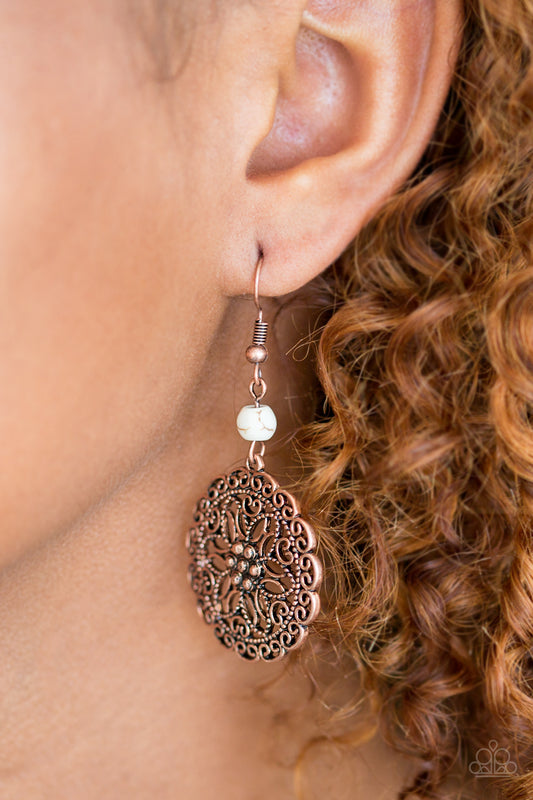 Wildflower way - copper - Paparazzi earrings