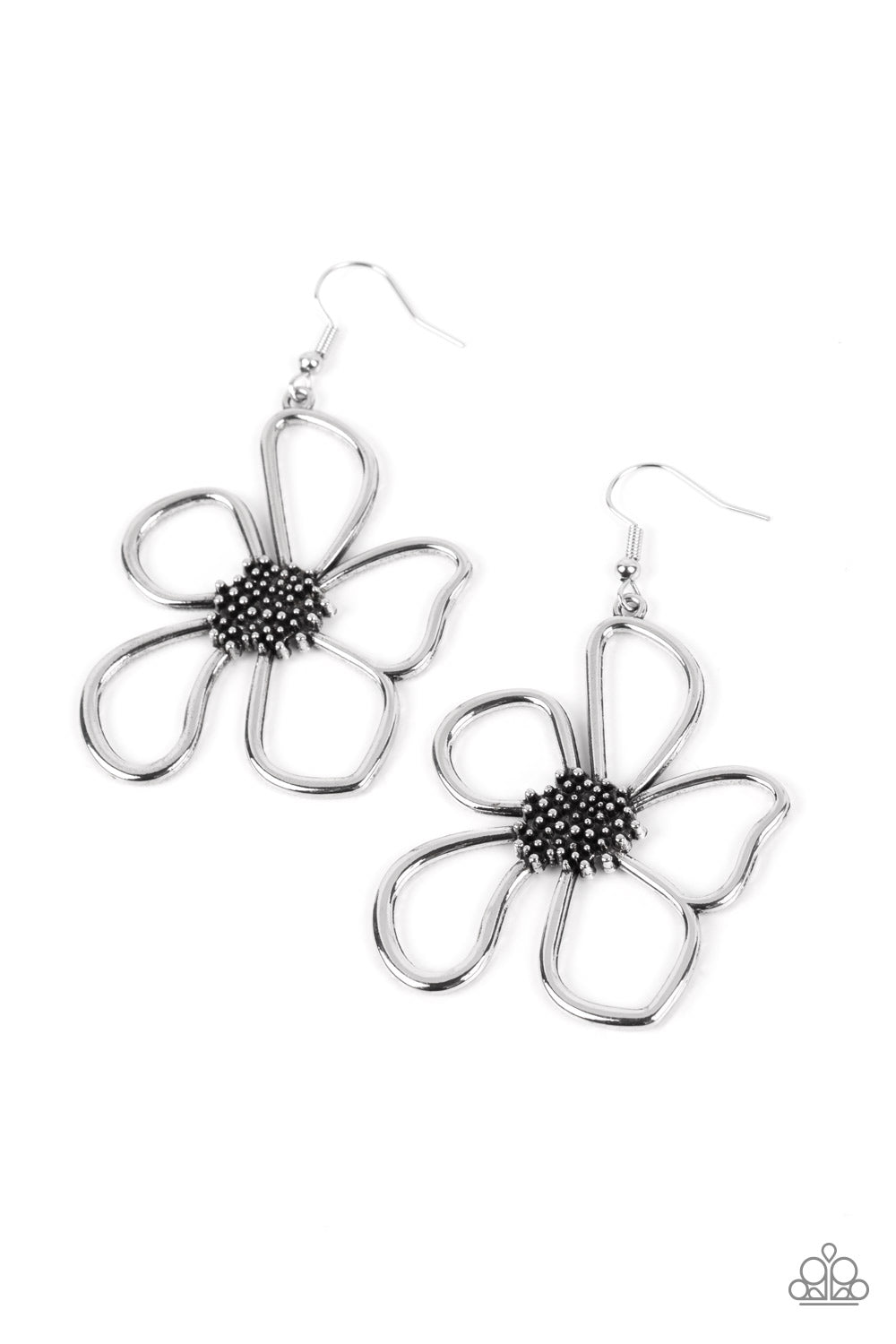 Wildflower Walkway - silver - Paparazzi earrings