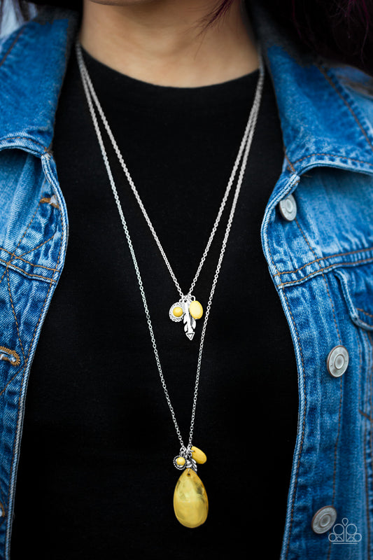 Wildly Wonderful - yellow - Paparazzi necklace