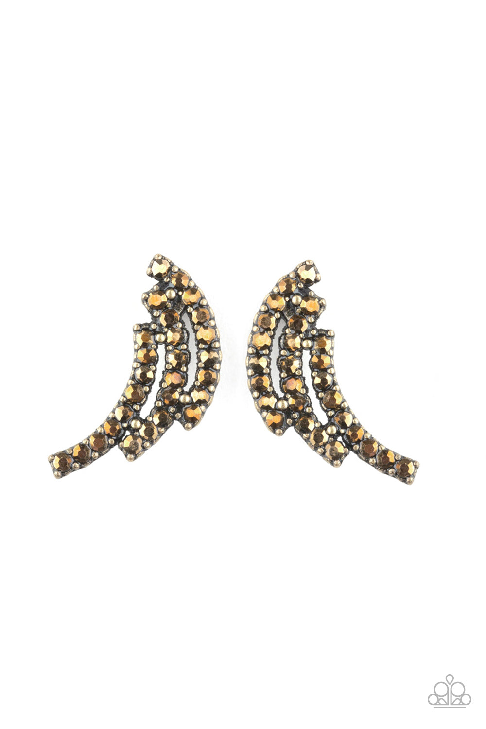 Wing Bling - brass - Paparazzi earrings
