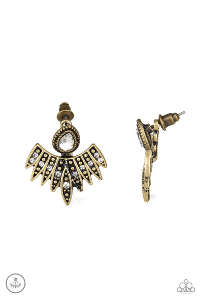 Wing Fling - brass - Paparazzi earrings