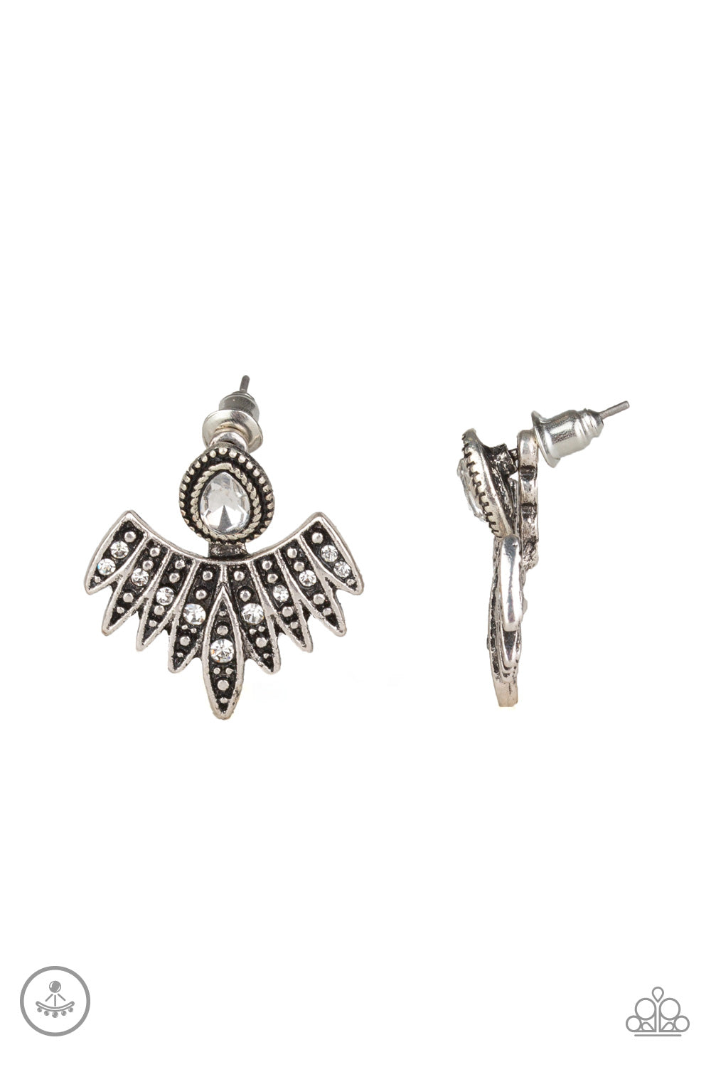 Wing Fling - white - Paparazzi earrings