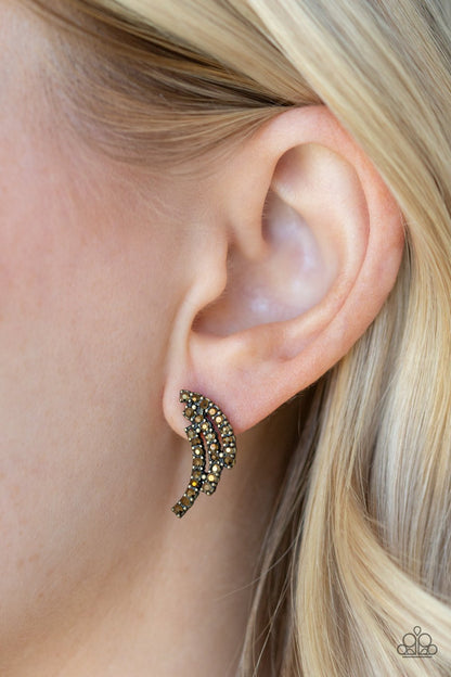 Wing Bling-brass-Paparazzi earrings