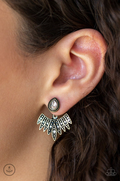 Wing Fling-brass-Paparazzi earrings