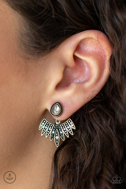 Wing Fling-brass-Paparazzi earrings