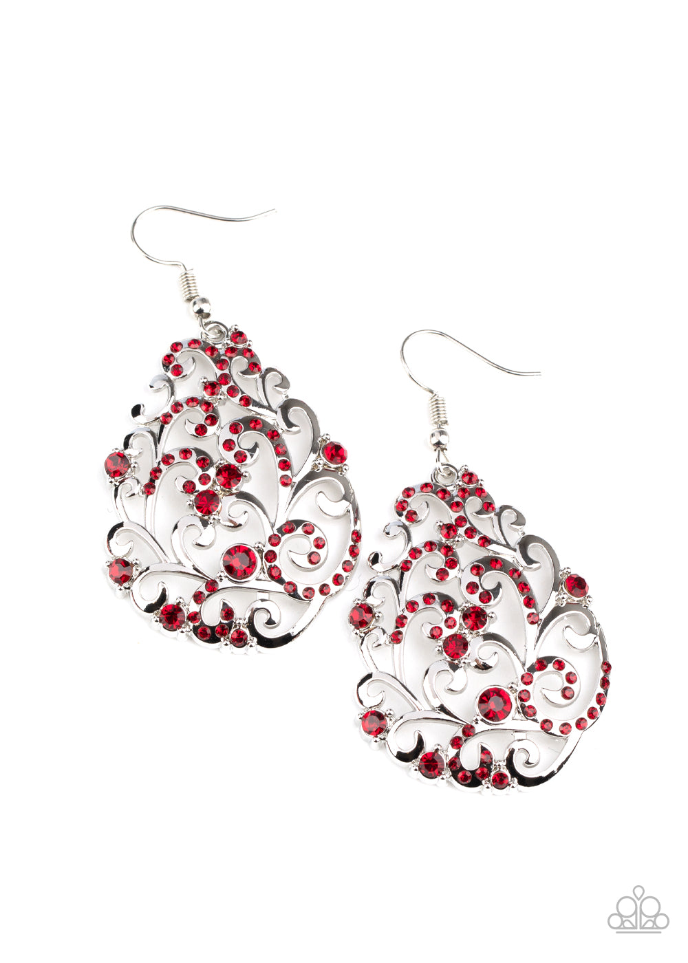 Winter Garden - red - Paparazzi earrings