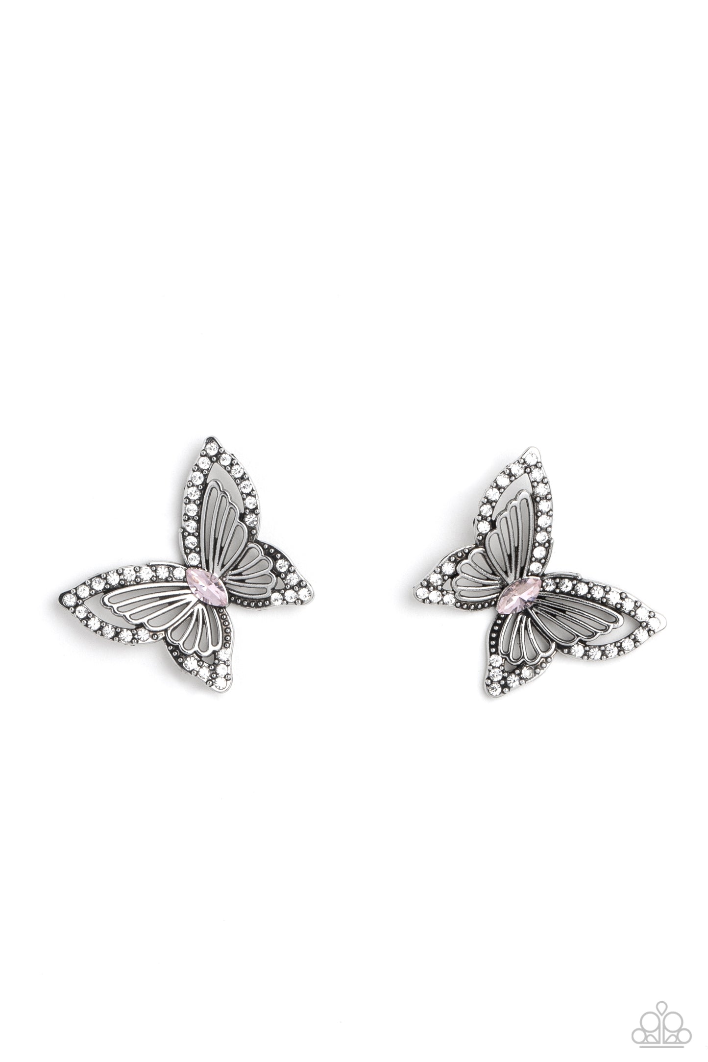 Wispy Wings - pink - Paparazzi earrings