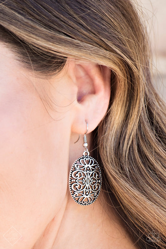 Wistfully Whimsical - silver - Paparazzi earrings
