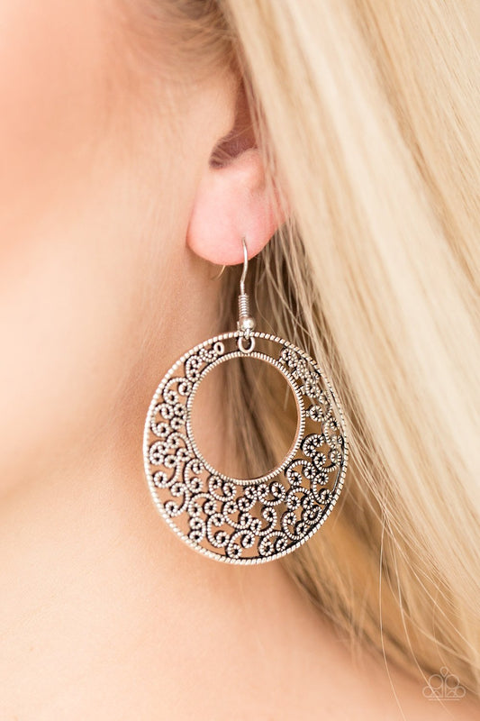 Wistfully Winchester-silver-Paparazzi earrings