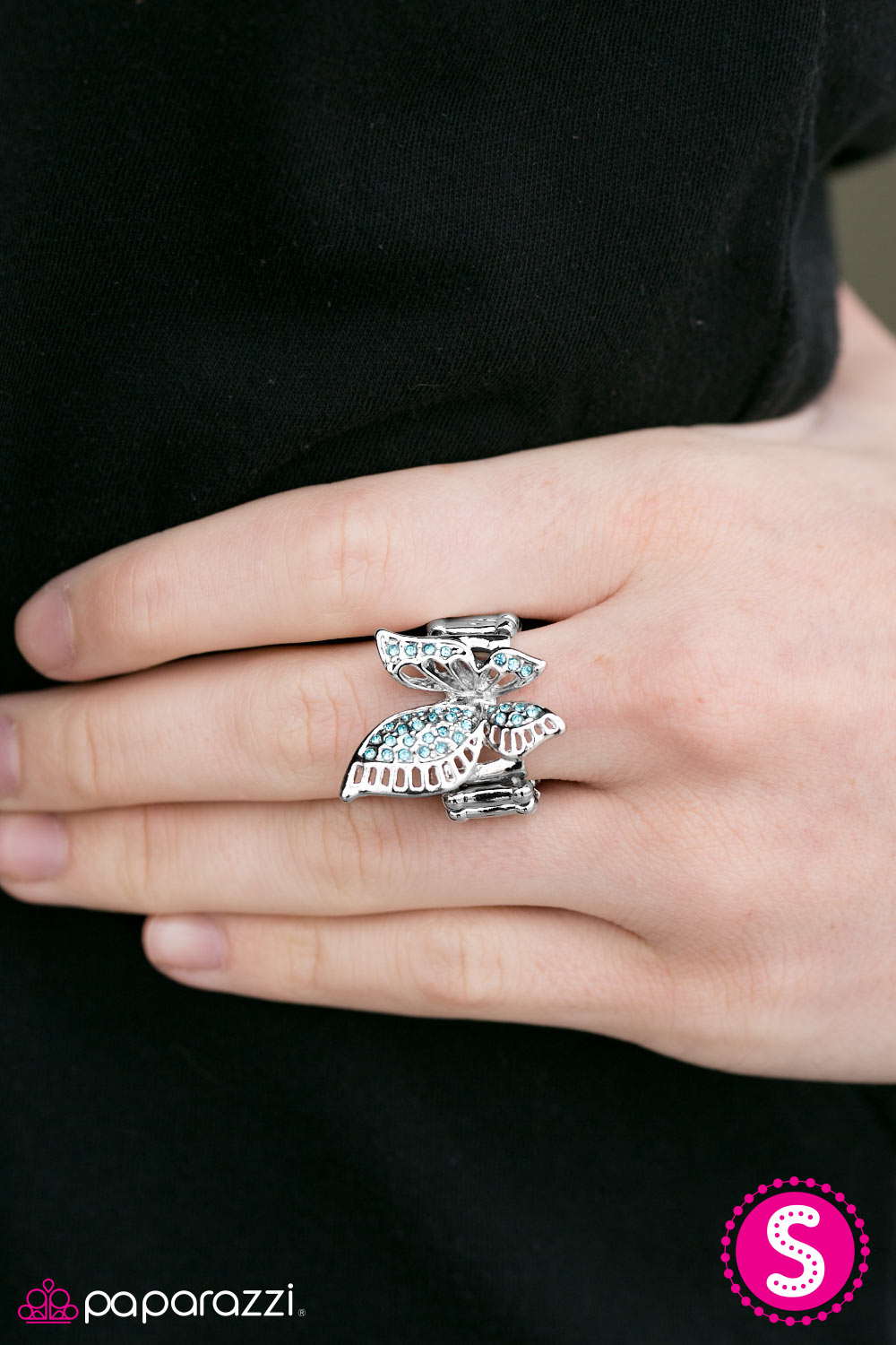 With Brave Wings She Flies - Blue - Paparazzi ring