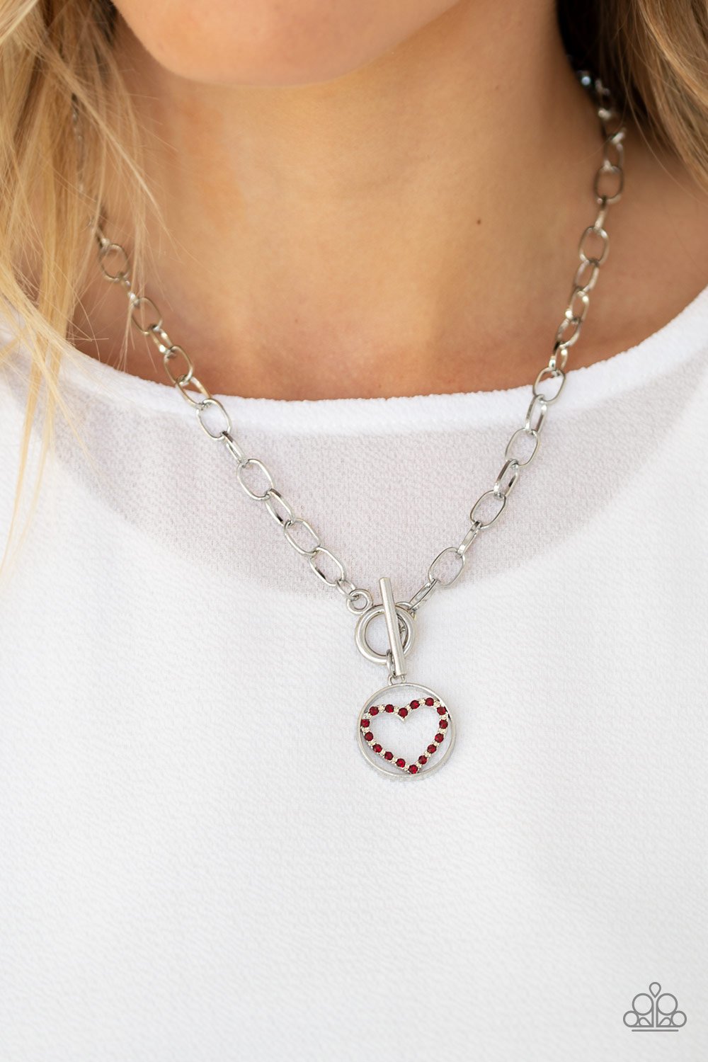With My Whole Heart-red-Paparazzi necklace