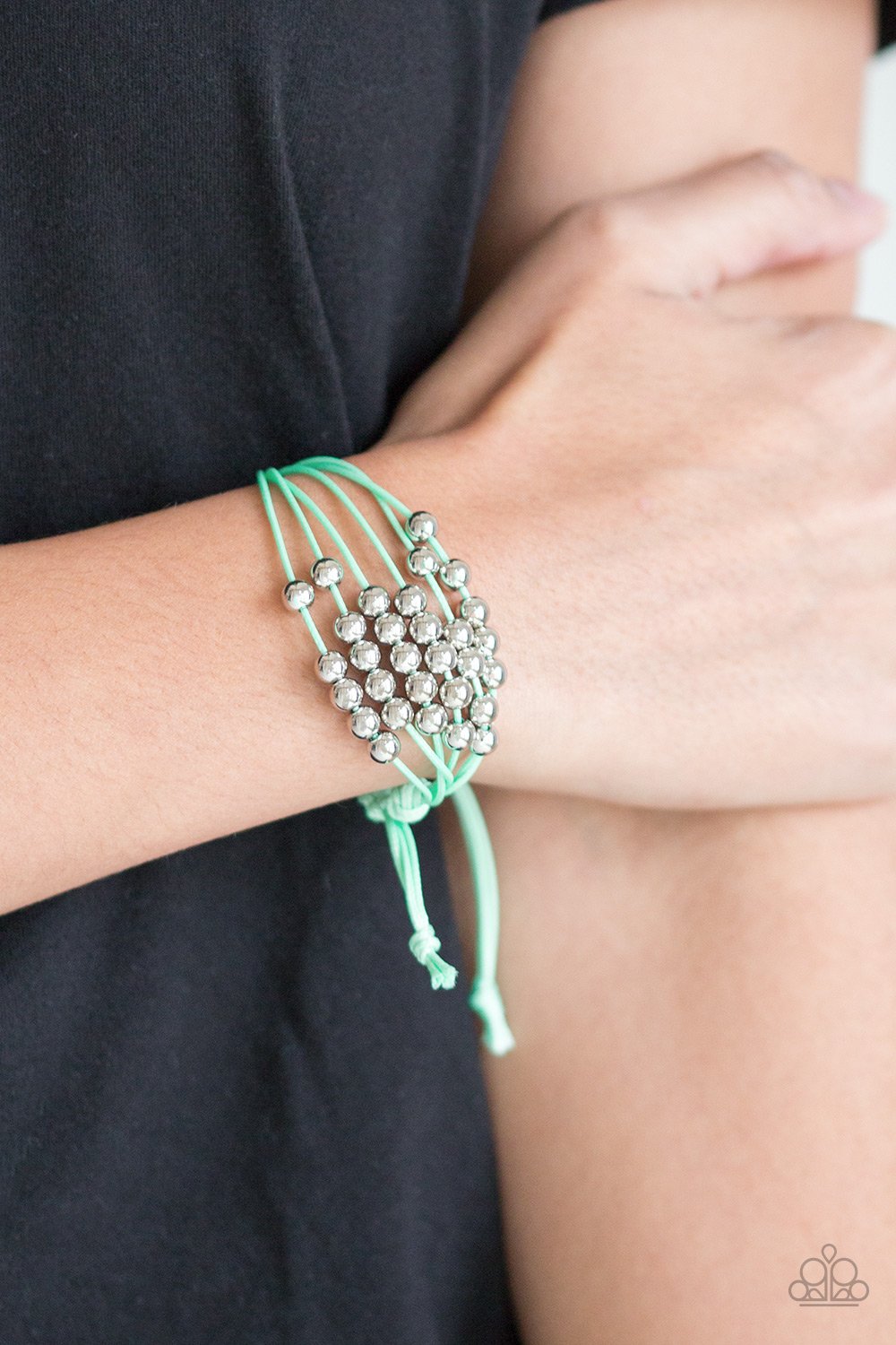 Without Skipping a Bead-green-Paparazzi bracelet