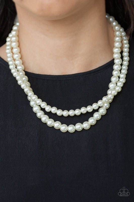 Woman of the Century-white-Paparazzi necklace