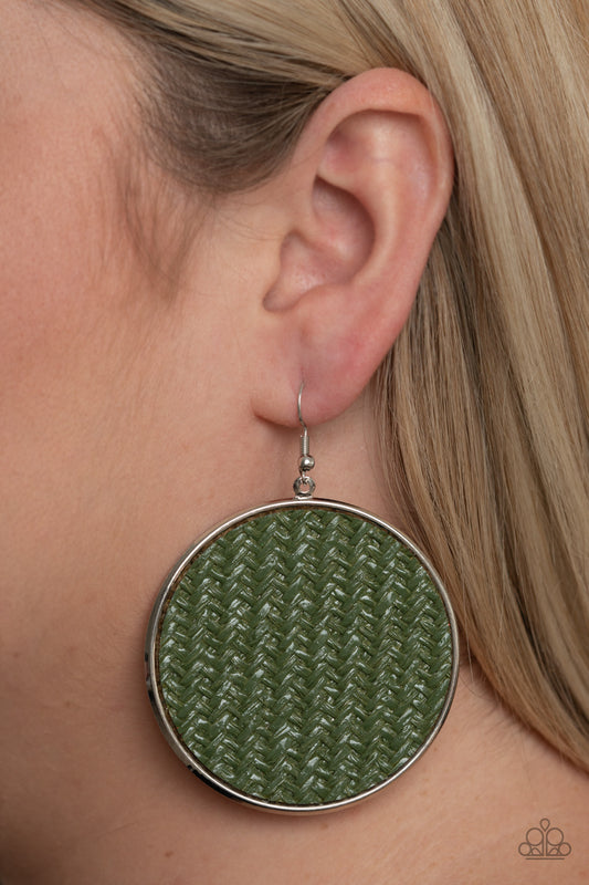 Wonderfully Woven - green - Paparazzi earrings