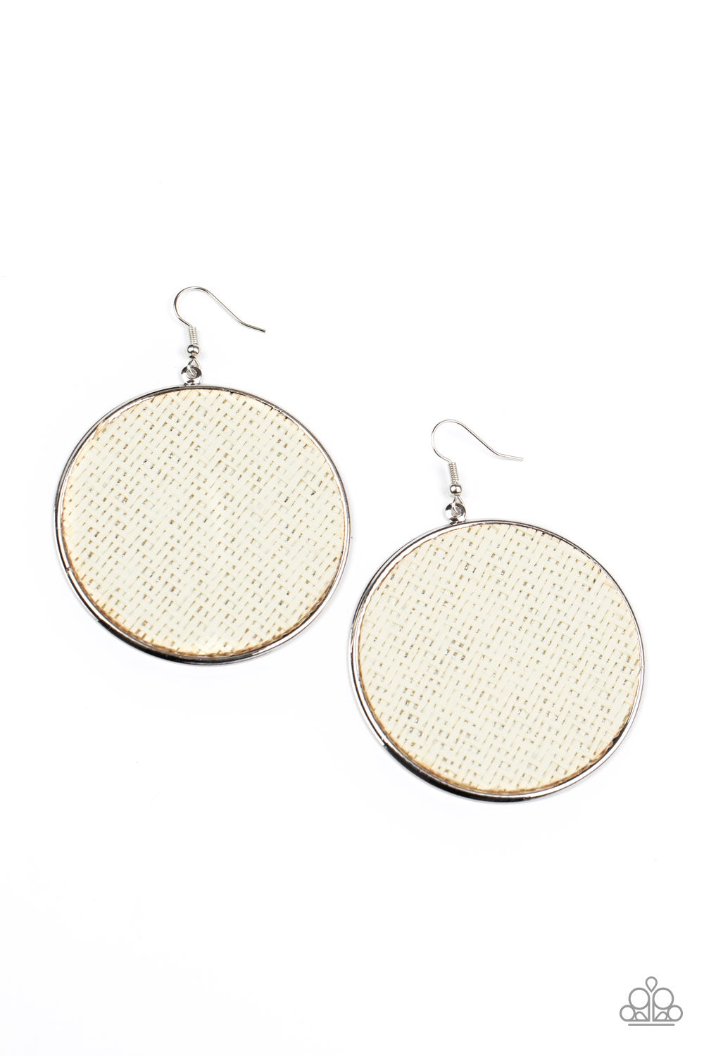 Wonderfully Woven - white - Paparazzi earrings