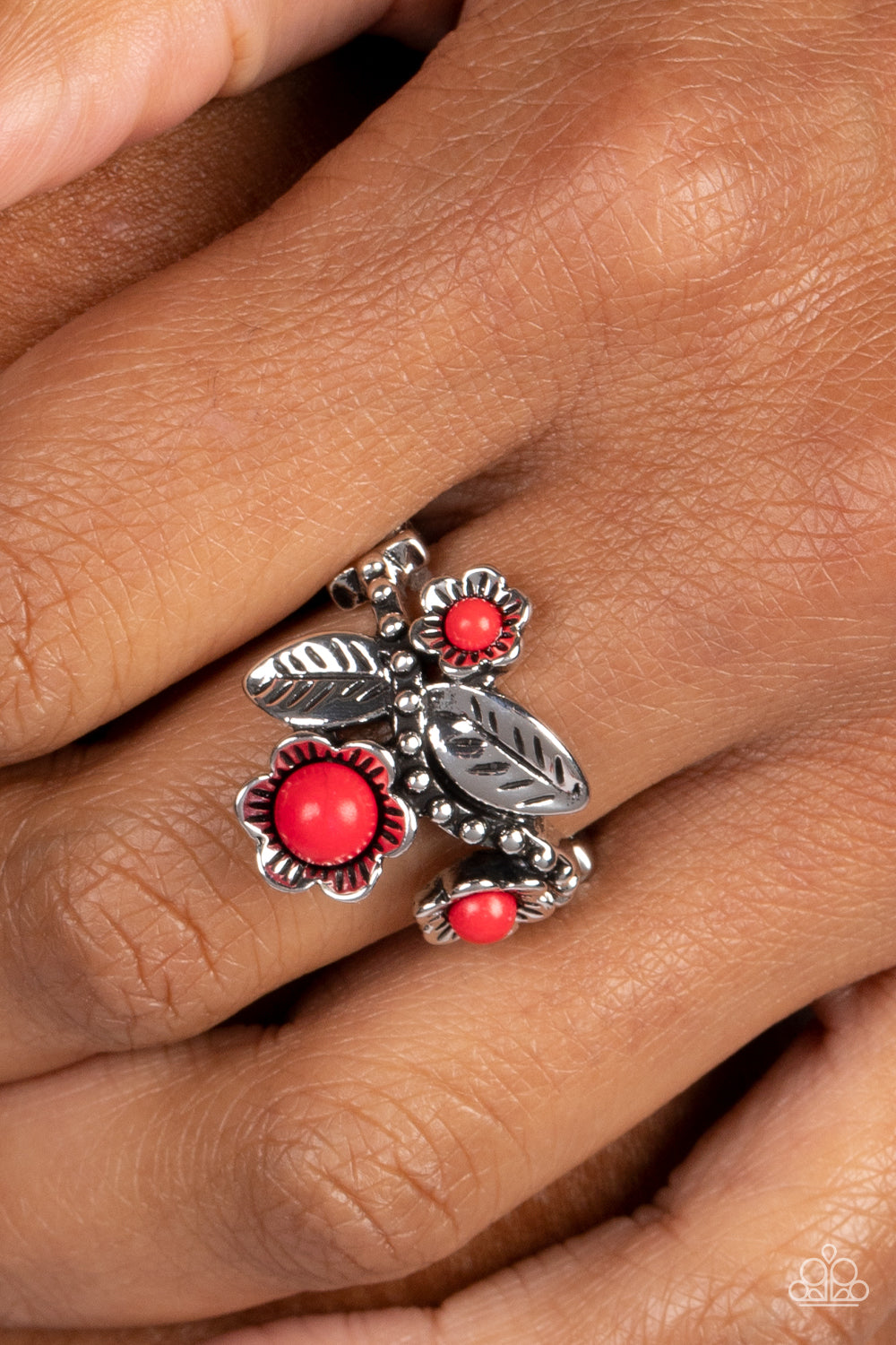 Wonderland Wildflower - red - Paparazzi ring – JewelryBlingThing