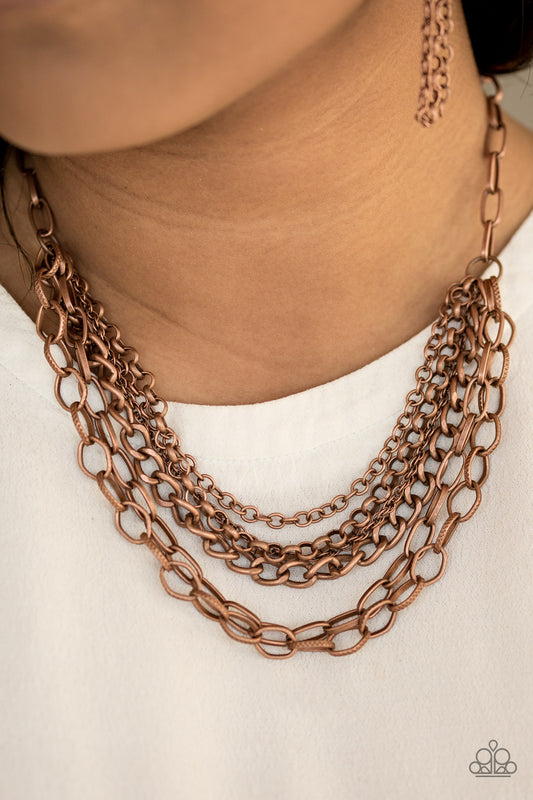 Word on the Street - copper - Paparazzi necklace