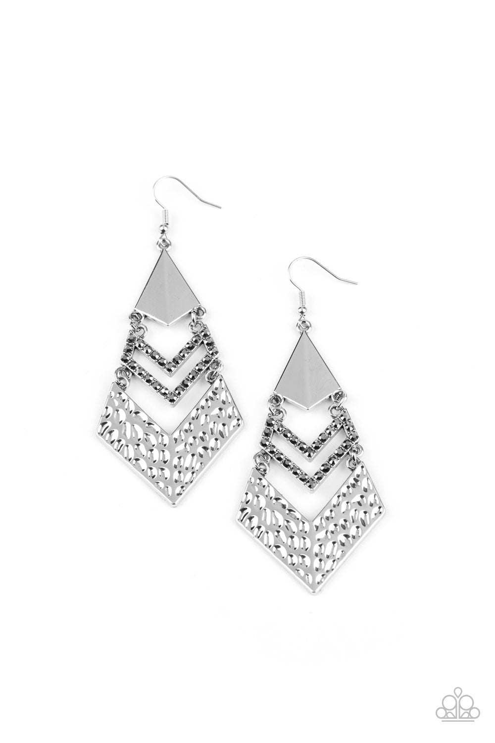 Work Hazard - silver - Paparazzi earrings