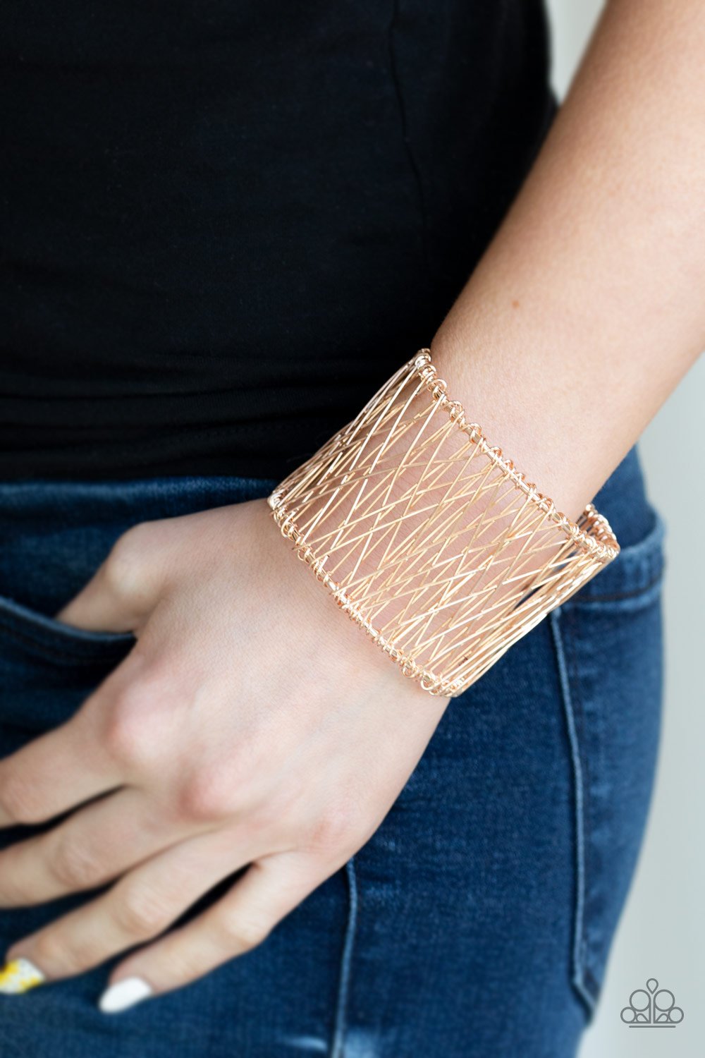 Work for Wire-rose gold-Paparazzi bracelet