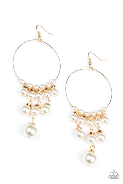 Working the Room - gold - Paparazzi earrings