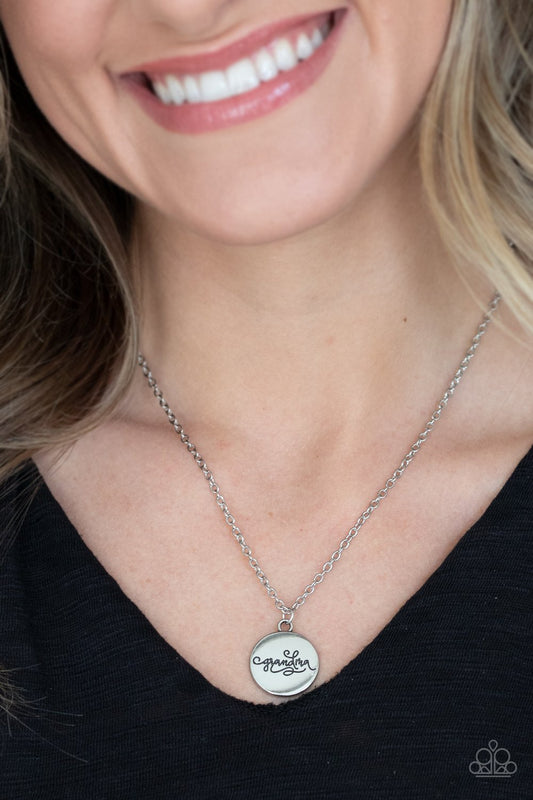 Worlds Best Grandma-silver-Paparazzi necklace