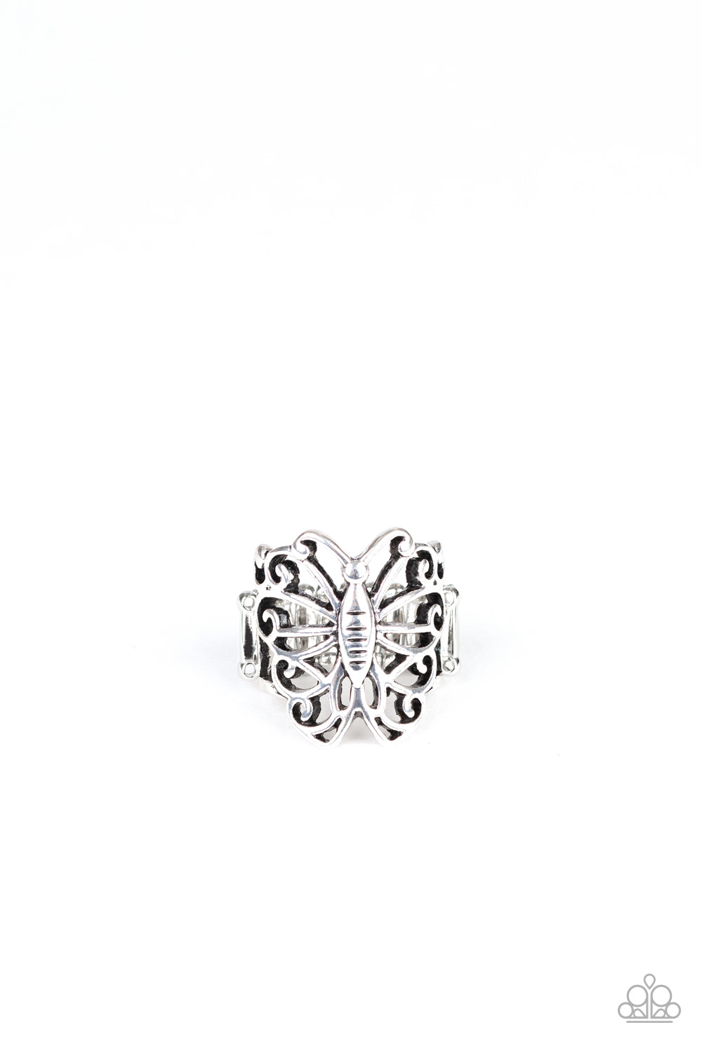 Wouldn't Hurt a Butterfly - silver - Paparazzi ring