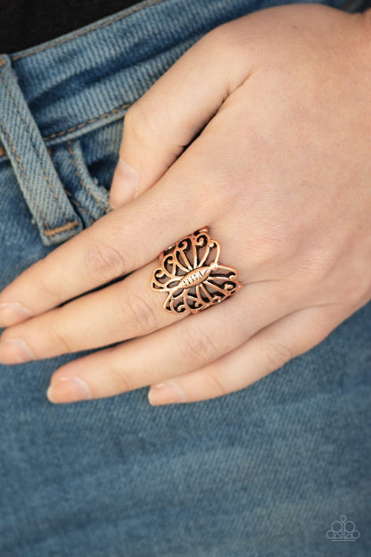 Wouldnt Hurt A Butterfly-copper-Paparazzi ring