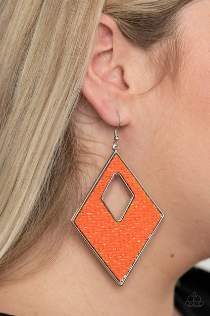 Woven Wanderer - orange - Paparazzi earrings