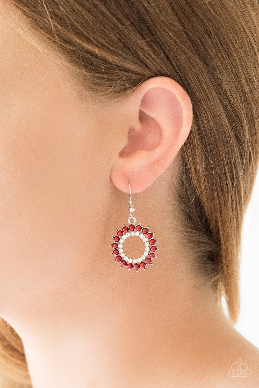 Wreathed in Radiance - red - Paparazzi earrings