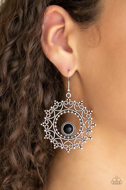 Wreathed in Whimsicality-black-Paparazzi earrings