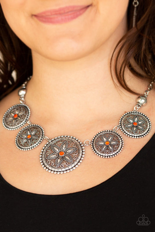 Written in the STAR LILIES - orange - Paparazzi necklace