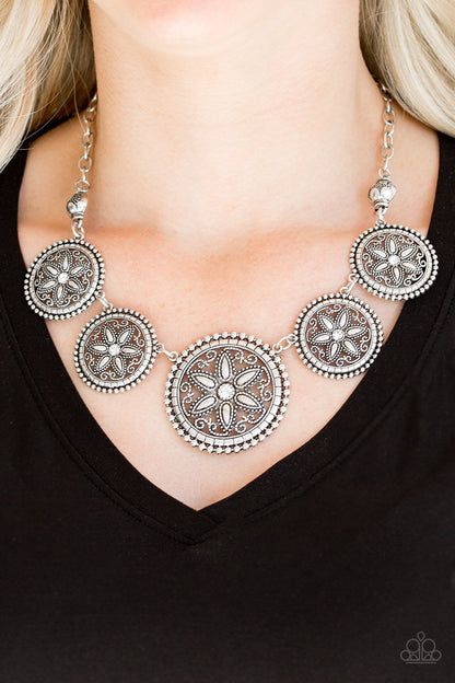 Written in the Star Lilies - white - Paparazzi necklace