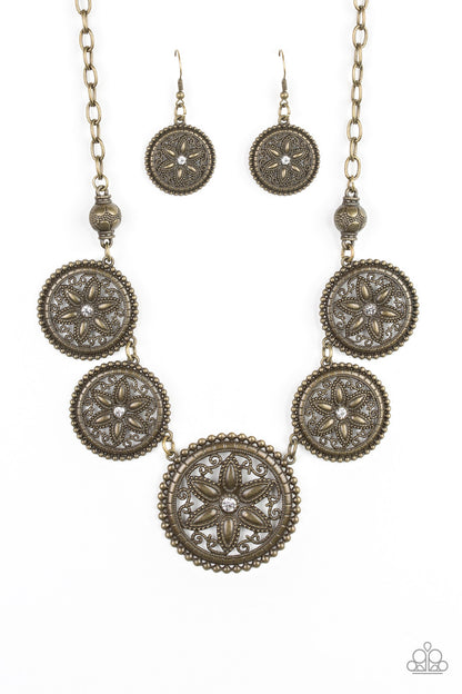 Written in the STAR LILIES - brass - Paparazzi necklace