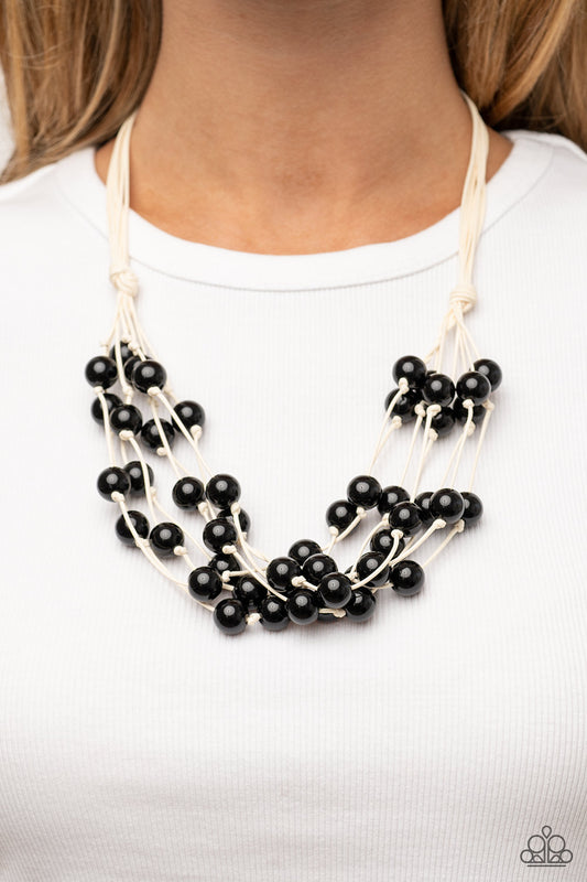 Yacht Catch - black - Paparazzi necklace