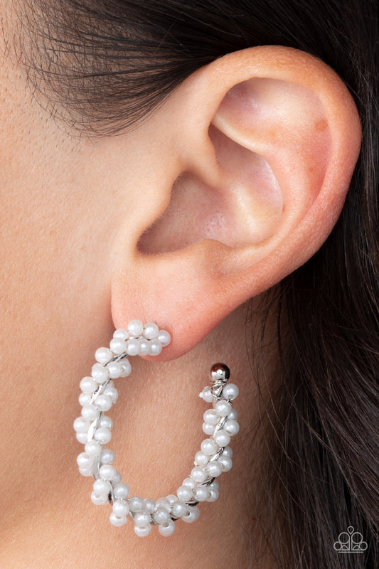 Yacht Royale - white - Paparazzi earrings