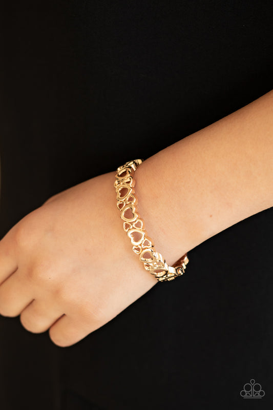 You HEART The Lady! - gold - Paparazzi bracelet